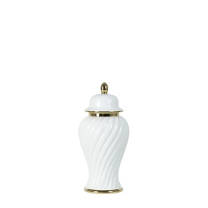 Waza Ceramiczna Amfora Prestige Biało-Złota Wys. 21cm