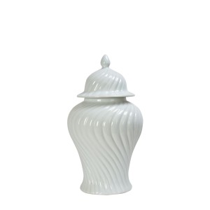 Waza Ceramiczna Amfora Romantic Biała Wys. 39cm