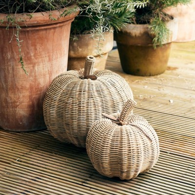 Dekoracja Rattanowa Dynia Pumpkin wys. 25cm 3