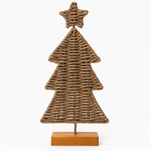 Dekoracja Rattanowa Choinka na Postumencie Christmas Tree Star