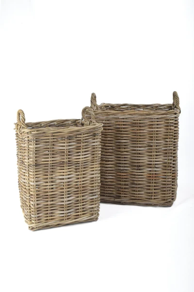 Duży Kwadratowy Kosz Rattanowy Alexander Wys. 60cm