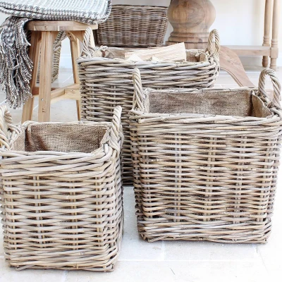 Duży Kosz Rattanowy Eco Chic  52x48x49cm