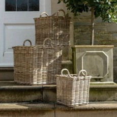 Duży Kwadratowy Kosz Rattanowy Noah z Uchwytami Wys. 60cm