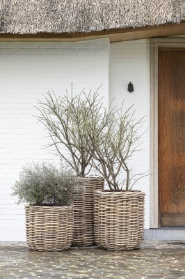 Wysoki Okragły Kosz Rattanowy Mira Wys. 80cm 3