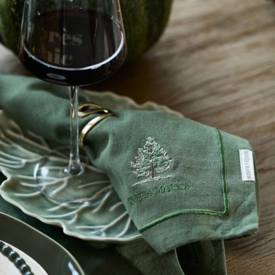 Komplet 2 Zielonych Serwetek Woodlands Tree Riviera Maison 8