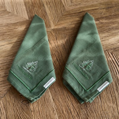 Komplet 2 Zielonych Serwetek Woodlands Tree Riviera Maison 3