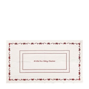 Kremowo-Czerwony Obrus Christmas Wishes 270x150cm Riviera Maison
