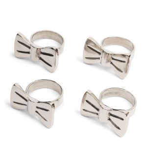 Komplet 4 Obrączek na Serwetki Classic Bow Riviera Maison
