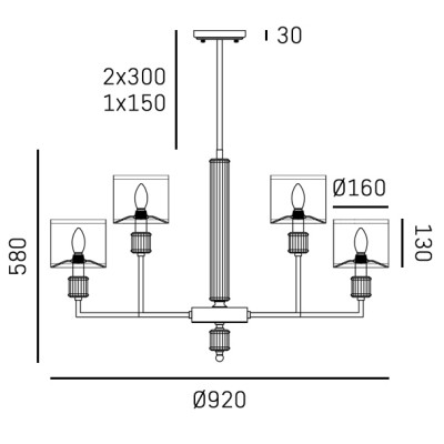Lampa Wisząca Sutton Złota 4