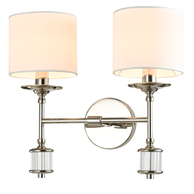 Podwójny Kinkiet Sutton Srebrny Nikiel