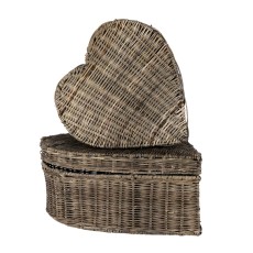 Zestaw 2 Pojemników Szkatułek Rattanowych Heart