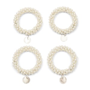 Komplet Obrączek do Serwetek Classic Pearl Riveira Maison 4szt
