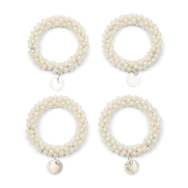 Komplet Obrączek do Serwetek Classic Pearl Riveira Maison 4szt