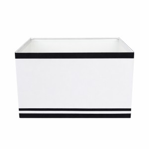 Abażur Prostokatny Riviera Biało-Czarny 30x20x20cm