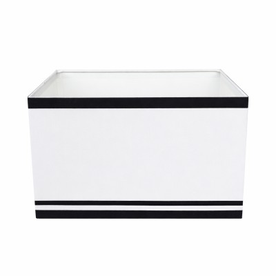 Abażur Prostokatny Riviera Biało-Czarny 30x20x20cm 