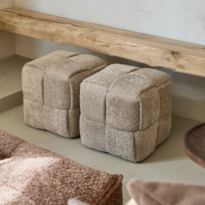 Puf Qbic Stool 40x45 Soft Walnut Riviera Maison 3