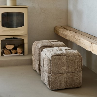 Puf Qbic Stool 40x45 Soft Walnut Riviera Maison 7