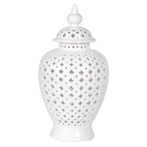 Biała Waza Ażurowa Amfora Malio L Wys. 49cm - defekt