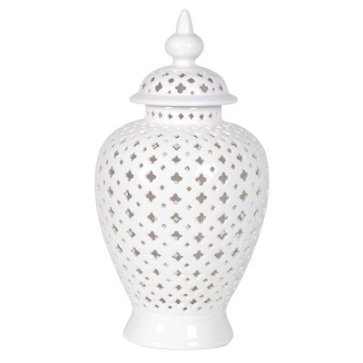 Biała Waza Ażurowa Amfora Malio L Wys. 49cm - defekt 2