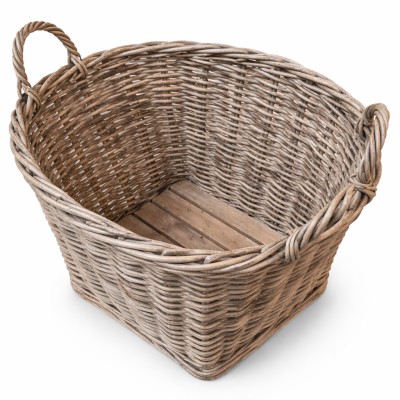 Duży Okrągły Kosz Rattanowyna Kólkach Decorativo Wys. 73cm 4