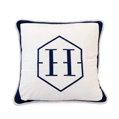 Poduszka Haftowana Dekoracyjna Monogram - Różne Kolory Tkanin