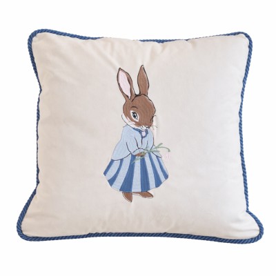 Poduszka Haftowana Dekoracyjna Velvet Zajęczyca Lady - Różne Kolory Tkanin 