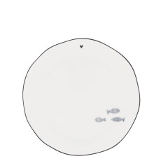 Talerz Deserowy Iris Blue Fishes Bastion Collection