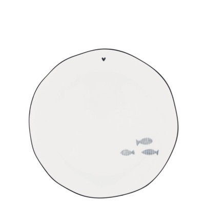 Talerz Deserowy Iris Blue Fishes Bastion Collection