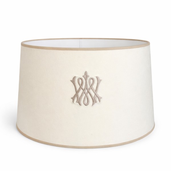 Abażur Monarchy Velvet Kremowo Beżowy z Haftem  40x35x25cm