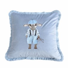 Poduszka Haftowana Dekoracyjna Velvet Pan Baranek - Różne Kolory Tkanin