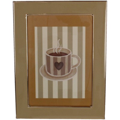 Metalowa Ramka na Zdjęcia Beżowo-Złota 13x18cm