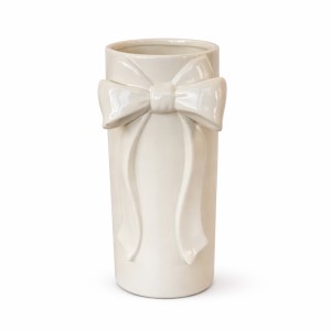 Wazon z Kokardką Bow Kremowy Wys. 25cm
