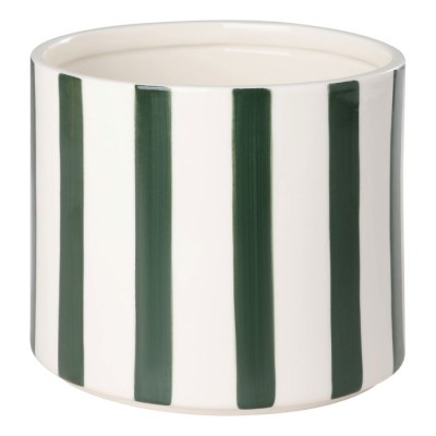 Osłonka Eglo Biało-Zielone Pasy Wys. 14cm 2