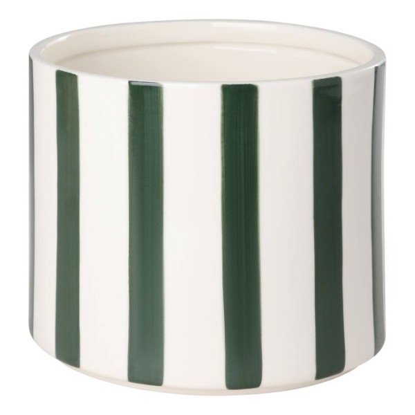 Osłonka Eglo Biało-Zielone Pasy Wys. 14cm