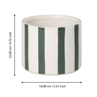 Osłonka Eglo Biało-Zielone Pasy Wys. 12cm 3