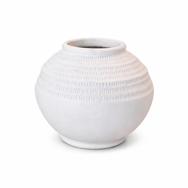 Strukturalny Wazon Biały Ibiza Wys. 38cm