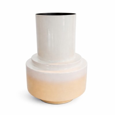 Metalowy Wazon Kremowo-Beżowy Carima Wys. 33,5cm Light and Living