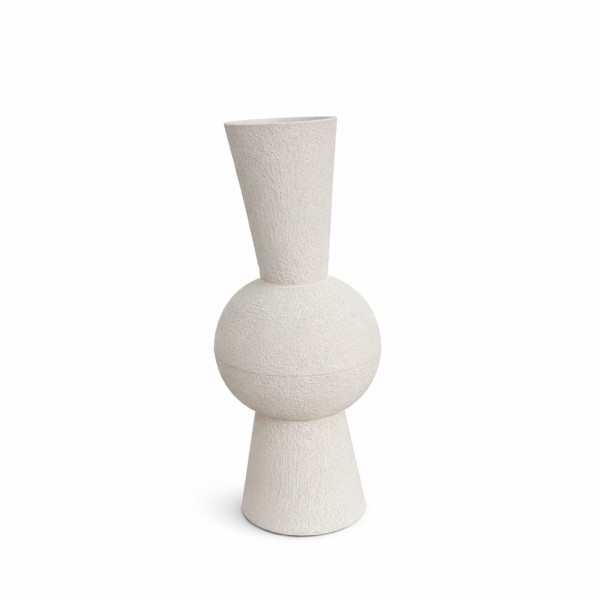 Strukturalny Wazon Fermine Kremowy Wys. 54cm