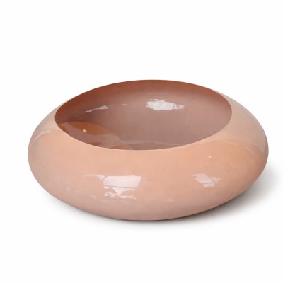 Metalowa Misa Birgit Beżowo-Różowa Śr. 30cm