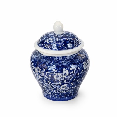 Waza Porcelanowa Amfora Floral Biało-Niebieska Wys. 12cm 2