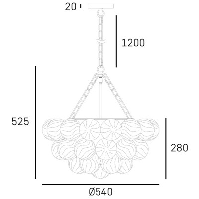 Designerska Lampa wisząca Como M 5