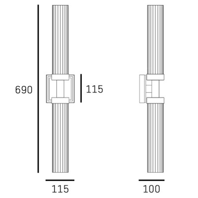 Podwójny Kinkiet Quincy Black 5