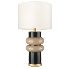 Efektowna Lampa Stołowa Ascot Czarno-Beżowa Wys. 56cm