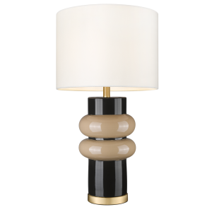 Efektowna Lampa Stołowa Ascot Czarno-Beżowa Wys. 56cm