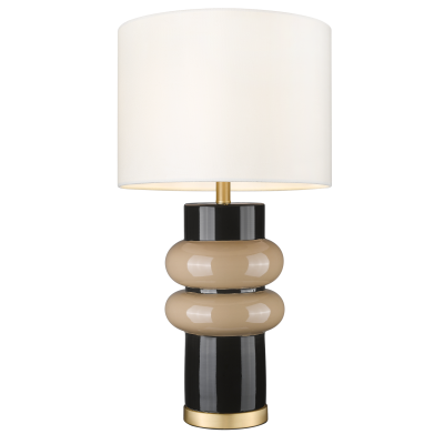 Efektowna Lampa Stołowa Ascot Czarno-Beżowa Wys. 56cm 2