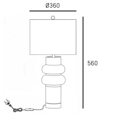 Efektowna Lampa Stołowa Ascot Czarno-Beżowa Wys. 56cm 4