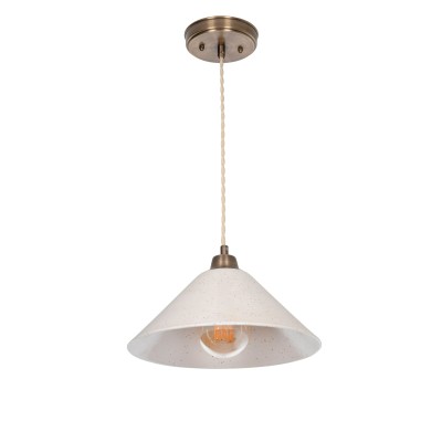 Stylowa Lampa Sufitowa Mirea Mosiądz Ivory Szer. 29cm 3