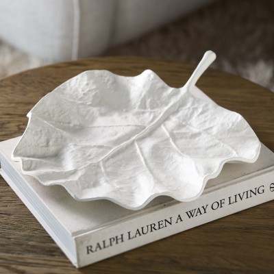 Dekoracyjna Patera Liść  Biała Cavallé Leaf Riviera Maison 3