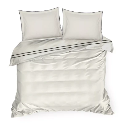 Personalizowana Pościel Hampton z Haftem Kremowa Biel z Granatem - skonfiguruj swoją wymarzoną pościel 8