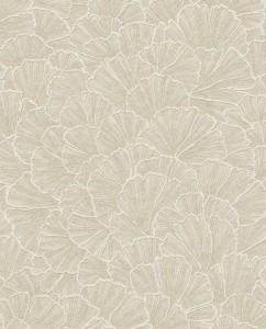 Tapeta Liście Ginkgo Szara Riviera Maison